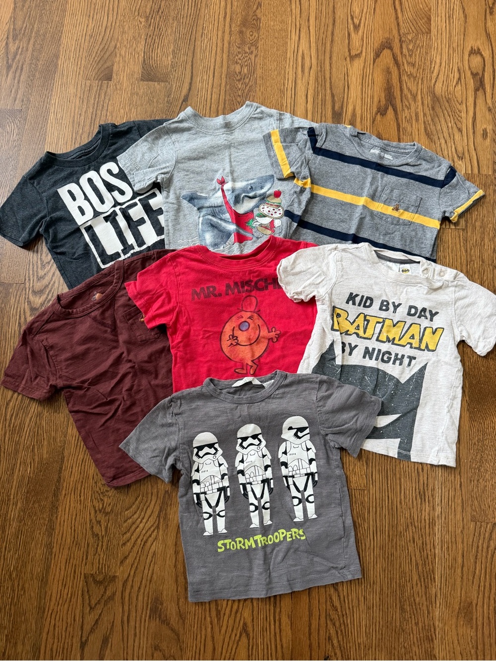 Kids Short-Sleeve Graphic T-Shirt Bundle, size 18-24M (set of 7)